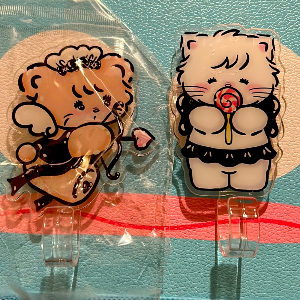 Handmade, acrylic hooks